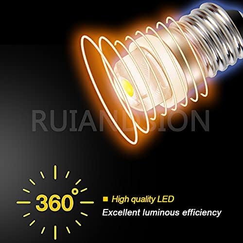 Ruiandsion 2db E10 LED Izzók 3V COB 0,5 W Fehér 6000K LED-es Frissítés Izzók Cseréje a Torchlight Fényszóró Zseblámpa elemlámpa