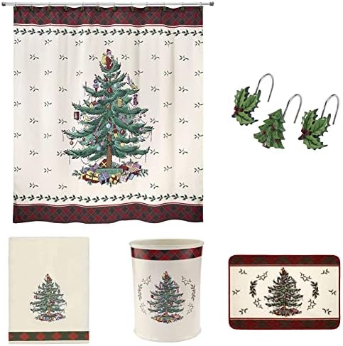 Avanti Ágynemű - Spode karácsonyfa Gyűjtemény Csomag, Ünnepi Karácsonyi Dekoráció Fürdőszoba (Piros Kockás)