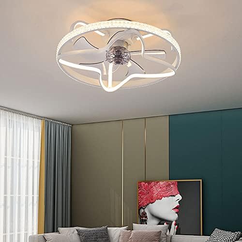 USMJQVZ Északi Fény Luxus Kristály süllyeszthető Mennyezeti ventilátor a Távirányító LED-es Lopakodó Modern Állítható 3 Szín