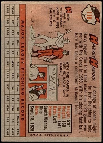 1958 Topps 118 Harvey Haddix Cincinnati Reds (Baseball Kártya) VG/EX Vörösök