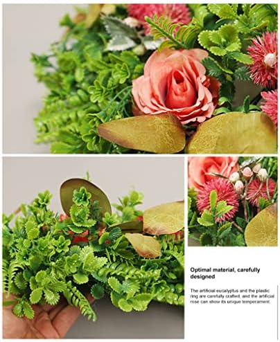 JAHH Mesterséges Rózsa Koszorú Szimuláció Rose Növények Koszorú Karácsonyi Ajtó Fogas Esküvők Kertek Felek (Szín : Egy, Méret