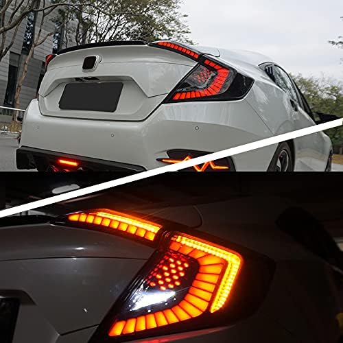 LED SmokeTail Lámpák Hátsó Lámpák Kompatibilis a -2020 Honda Civic Farok Lámpa Dinamikus Animáció DRL