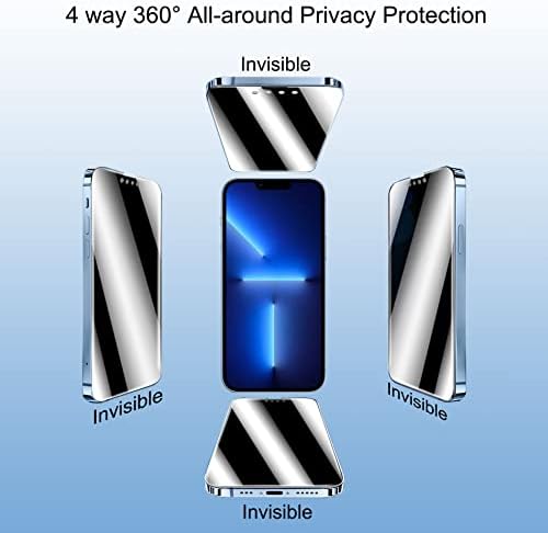 SOOPUR [2 Pack 4 Út Privacy Screen Protector Kompatibilis az iPhone 13 Pro Max 6.7, 360 Fokos Vízszintes, mind a Függőleges