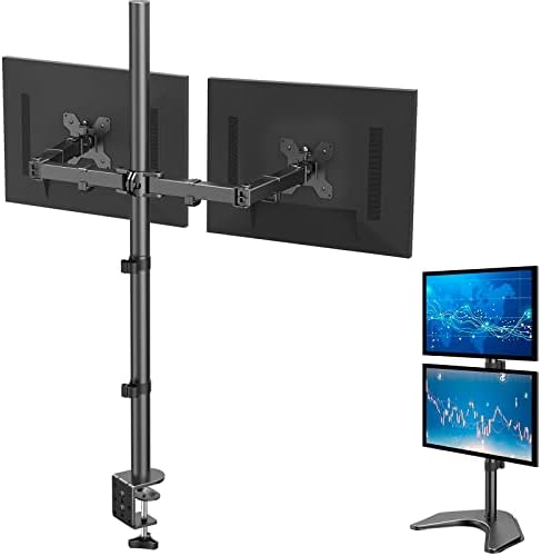 HUANUO Dual Monitor Állvány - Függőleges Stack Képernyőn Szabadon Álló Jogosult LCD-Desk Mount - felhasználói hozzáférés