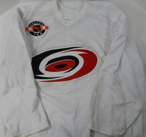 A Carolina Hurricanes a Játék, Üres Használt Fehér Gyakorlat Jersey 58 DP24950 - Játék Használt NHL-Mezek