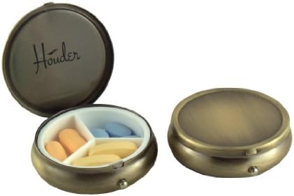 Előkelő Réz Tabletta Doboz - Dekoratív Tabletta Esetében díszdobozban - Vinni A Gyógyszert a Stílus (Kerek)