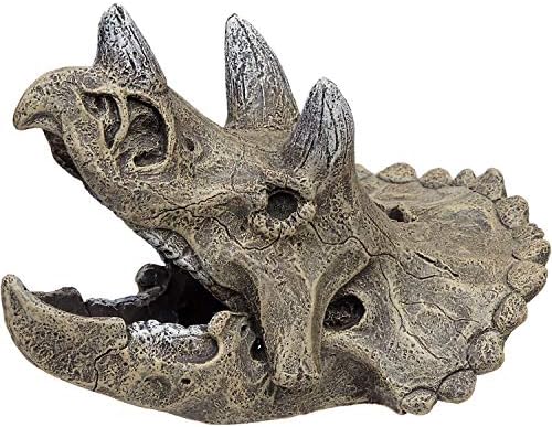 Kék Szalag Kis Triceratops Koponya Akvárium Dísz