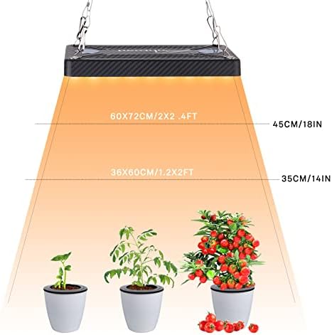 Ohtoad 2DB Növény Nő Könnyű szobanövények,Teljes Spektrumú LED Növény Nő a Fény, 200W Lóg Fény - Két Telepítési Módszerek