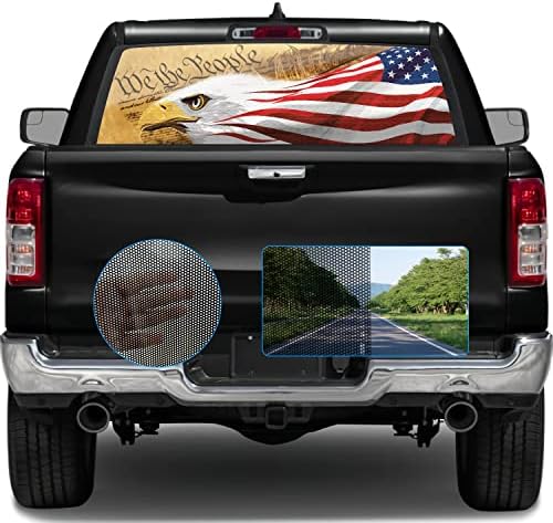 WILDLAVIE Teherautó Hátsó Ablak Perforált Matrica Amerikai Zászló Sas - Mi, A Nép, Illik Leginkább teherautókról, TEREPJÁRÓ,