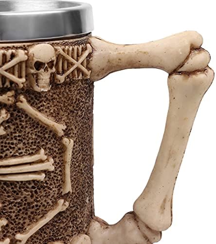 Csontváz A Halál Cross Bones Koponya Bögre,Gótikus Retro Középkori/Reneszánsz Témájú Sör Kupa Konyha, Bár Drinkware
