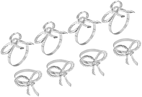 uxcell Fém Szalvéta Gyűrű Készlet 8, Íj-Csomót Szalvéta Gyűrű Jogosultja Csat Étkező Asztal Dekoráció Esküvő, Születésnapi
