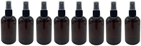 Természetes Gazdaságok 4 oz Amber Boston BPA MENTES Üveg - 8 Pack Üres utántölthető tartály - illóolaj - Aromaterápia | Fekete
