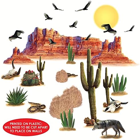Beistle Vad Nyugati Sivatag Kellékek, Fali Díszek, 5 – 52 Hüvelyk, 29 Db (a doboz tartalma 1)