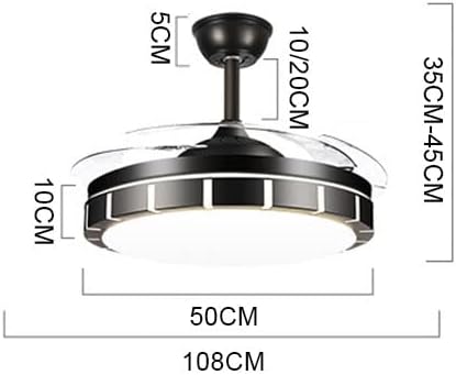 Gyári Ár 108CM Modern Egyszerűség Akril Mennyezeti Ventilátor Lámpa Északi LED Hálószoba Rajongó Fény Egyszerűség ABS Rajongói