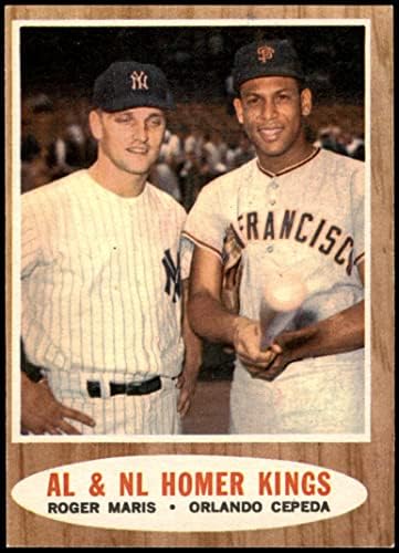 1962 Topps 401 Homer Királyok Roger Maris/Orlando Cepeda Yankees/Óriások (Baseball Kártya) EX Yankees/Óriások