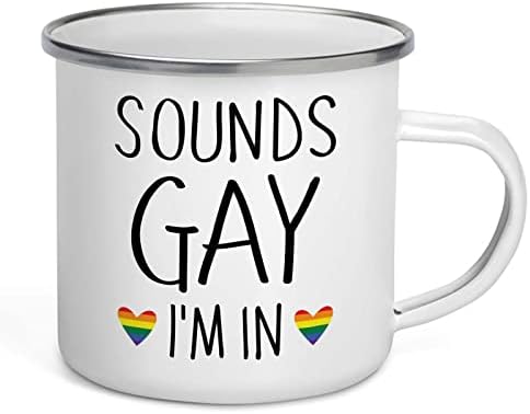 Buborék Ölelés Büszkeség Hónap Táborozó Bögre 12Oz - úgy Hangzik, Meleg vagyok Meleg Évforduló LGBTQ Leszbikus, Meleg Házasság