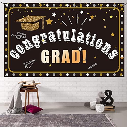 Gratulálok Grad Hátteret 2023 Ballagás Dekoráció Congrats Grad Háttér Banner Congrats Grad Party Dekorációk, Kellékek