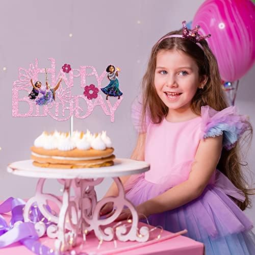 JUYRLE Magic House Rózsaszín Boldog Szülinapi Torta Topper Party Díszek Party Kellékek Dekoráció, a Gyerekek, a Lányok Szülinapja