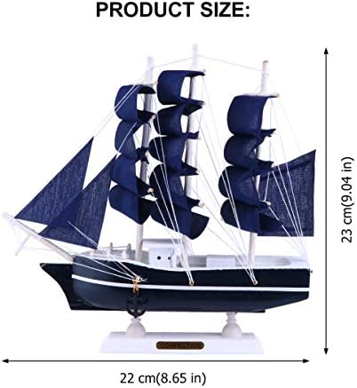 Veemoon lakberendezés Fa Vitorlás Hajó Modell, Kézzel készített Vintage Tengeri vitorlás Hajóval, Mediterrán Stílusú Hajó