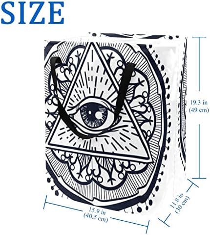 Minden Látó Szem Háromszög Mandala Nyomtatás Összecsukható Szennyesben, 60L Vízálló Szennyes Kosarat Mosás Bin Ruhák, Játékok
