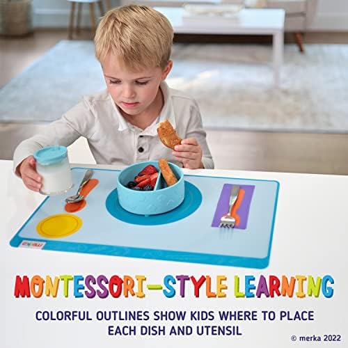 merka Oktatási Placemats Gyerekek játék: tapadásmentes Szilikon Megfelelő Táblázat Szőnyeg Étkező Asztal, Montessori Hely