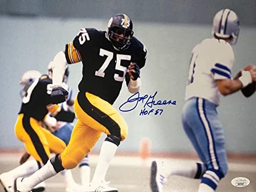 Dedikált Joe Greene-Pittsburgh Steelers 11x14 Fotó SZÖVETSÉG COA
