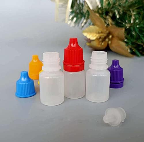 Snadulor 60 Db Műanyag Cseppentő Üveg,5ml Üres Összeszorítható Cseppentő Üveg Sapka(Lila)