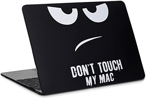 kwmobile Laptop táska Kompatibilis Apple MacBook 12 (2015-től) - Gumírozott Védő Hardcase Borító - Ne Nyúlj A Mac-Fehér/Fekete