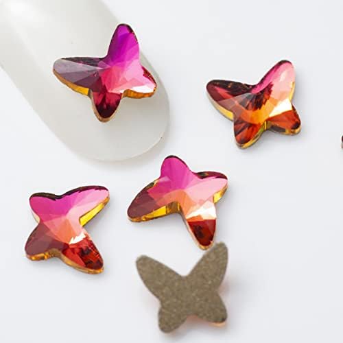 20db Ab Crystal Flatback Pillangó Rózsaszínű Köröm Díszítés Fényes Diamond Nails Design DIY Strass Üveg