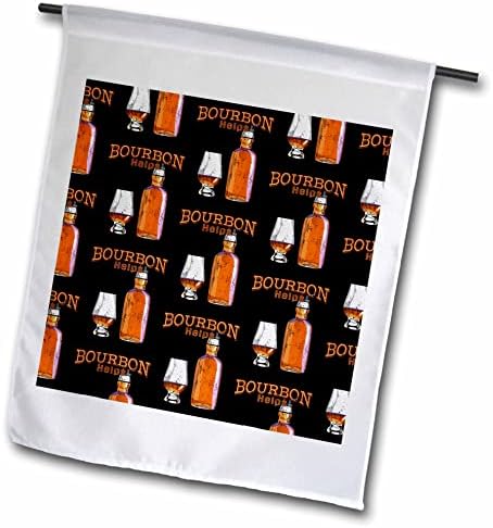 3dRose Vicces Inni Design, Bourbon Segít a Whiskys Üveg, Üveg. - Flags (fl_351985_2)