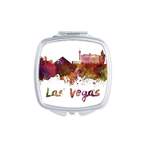 Las Vegas-Amerika Város Akvarell Tükör Hordozható Kompakt Zsebében Smink Kétoldalas Üveg