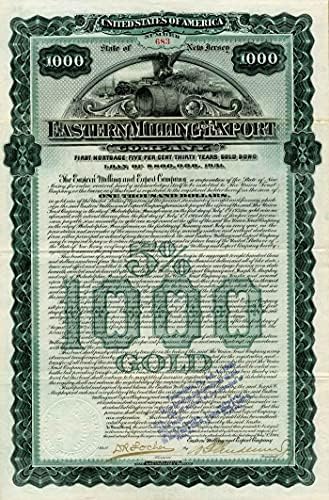 Kelet-Marás, illetve a Kiviteli Co. - 1000 dollár Kötvény