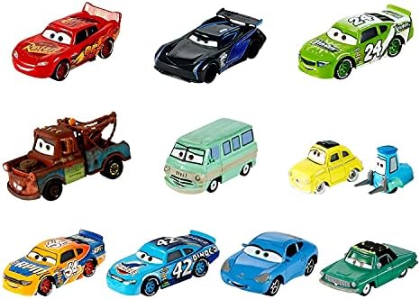 Disney Autós Játékok Készlet 10 Öntött Mini Versenyzők Járművek, Gyűjthető Készlet 1:55 Méretarányos Játék Autók által Inspirált