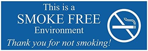 Ez egy dohányzásmentes Ingyenes Környezet Ajtó/Fal Jel - Fekete/Ezüst - Nagy