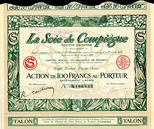 La Soie de Compiegne - Raktáron Bizonyítvány