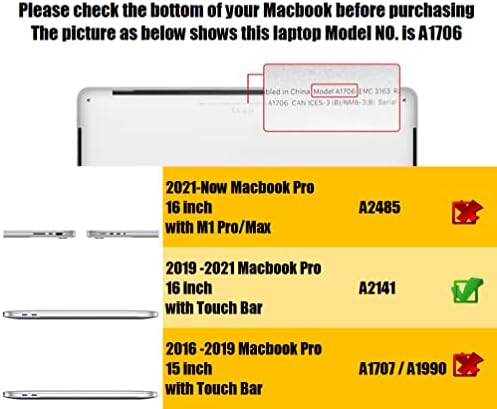 Se7enline Kompatibilis MacBook Pro Keyboard Cover for Mac Pro 13 hüvelykes 2022/2021/2020 & 16 colos 2019/2020 Modell M1