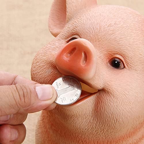 Piggy Bank Felnőttek számára, Mini Malacka Bank, Lányok, Rózsaszín Malac, Környezetbarát Gyanta Rajzfilm Piggy Bank Érme