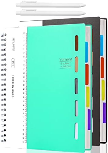 Yoment 2 Csomag 5 Tárgy Notebook 8,5 x 11 Nagy Spirál Notebook Elválasztó, valamint Lapok Keménytáblás Spirál Jegyzetfüzet,