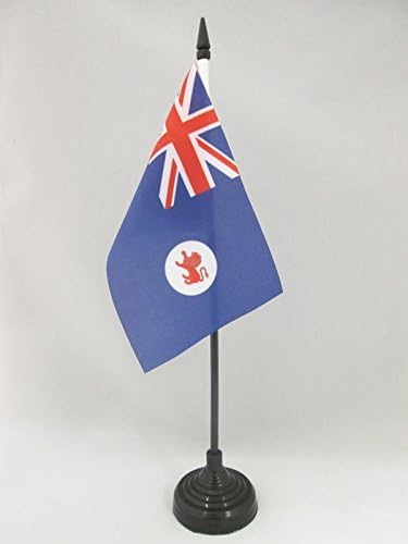 AZ ZÁSZLÓ Tasmania Táblázat Zászló 4 x 6 - Ausztrália - Tasmán Asztal Zászló 15 x 10 cm - es Fekete Műanyag pálca, Bázis