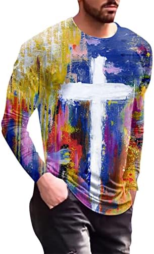XXBR Katona Long Sleeve T-shirt Férfi ruházat, Őszi 3D Újdonság Utca Hit Jézus Kereszt Nyomtatás Edzés Atlétika Tee Maximum