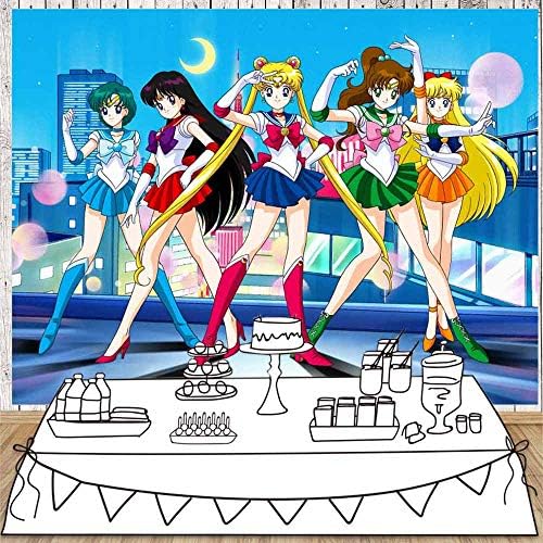 Sailor Moon Hátteret Lány Hold Hátteret Fényes Hold Hátteret Fotózás Belső Dekoráció, Party Fotó Kellékek