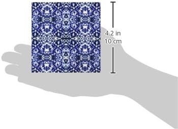 3dRose Kék-Fehér Mozaik - Puha, Alátétek, Készlet 4 (CST_34944_1)