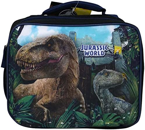 Jurassic Világ Velociraptor Kék, valamint a T-Rex Gyerekek Iskolai Ebéd Bag Állítsa be a Fiúk - Csomag Dinoszaurusz Iskola