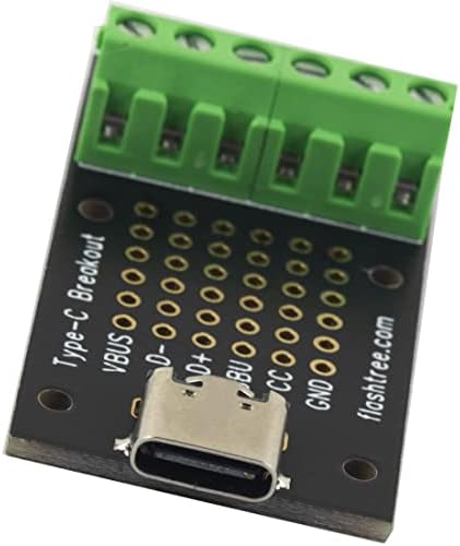 risingsaplings USB C Típusú Női Breakout Board 6 csapok Kimenet (CC SBU) Terminál (3.81 mm 150mils 0.15 Pitch)