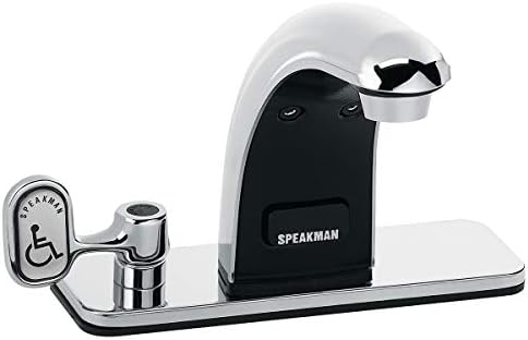 Speakman S-8818-CA-E SensorFlo Klasszikus AC-Alapú Érzékelő Csaptelep 4-ben. Deck Lemez Alatt-Számláló Mechanikus Keverő