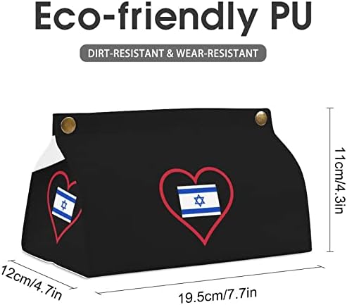 Imádom Izrael Piros Szív, Szövet Borító PU Bőr Szövet Doboz Jogosultja Téglalap alakú Arc Szövet Esetben Papír Szervező