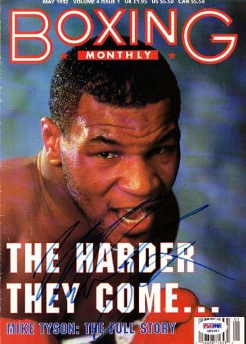 Mike Tyson Dedikált Box Havi Magazin címlapján Vintage PSA/DNS Q65582 - Dedikált Boksz Magazinok