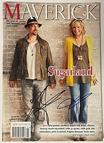Jennifer Nettles/Kristian Bush kettős aláírt Sugarland 2009 Maverick Teljes Magazin - Beckett Review - Zene Magazin