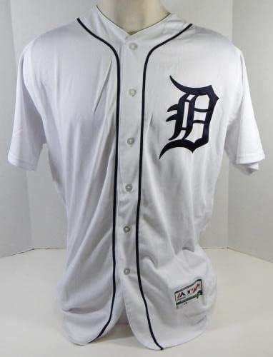 Detroit Tigers John Schreiber 36 Játékban Használt Fehér Jersey 48 DP20534 - Játék Használt MLB Mezek