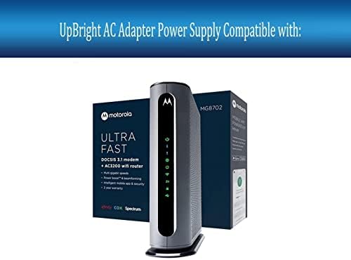 UpBright 12V AC/DC Adapter Kompatibilis Motorola MG8702 | DOCSIS 3.1 Kábel Modem AC3200 Wi-Fi Router S042-1A12035OVU DC12V